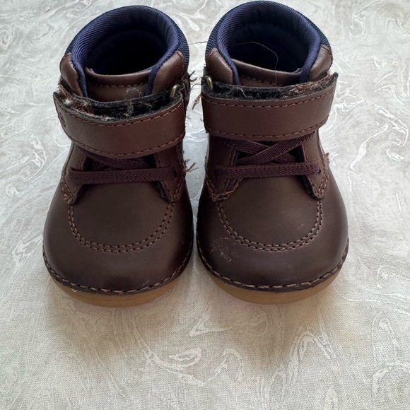 Stride Rite Leather Baby Boots 4M Size - Brown Leather - Picture 1 of 8
